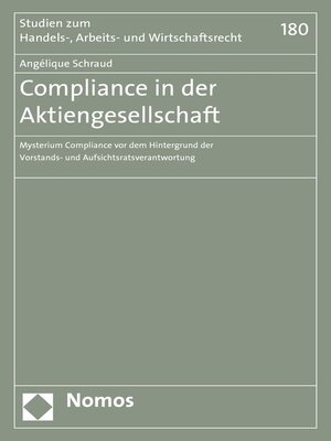 cover image of Compliance in der Aktiengesellschaft